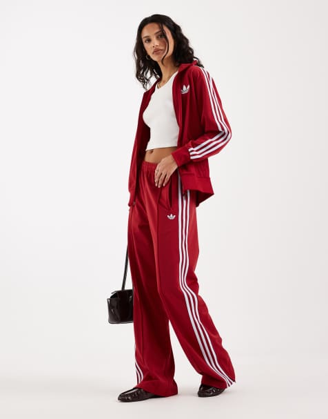adidas Originals – Firebird – Lockere Trainingshose in Dunkelrot und Blau, exklusiv bei ASOS - view 1