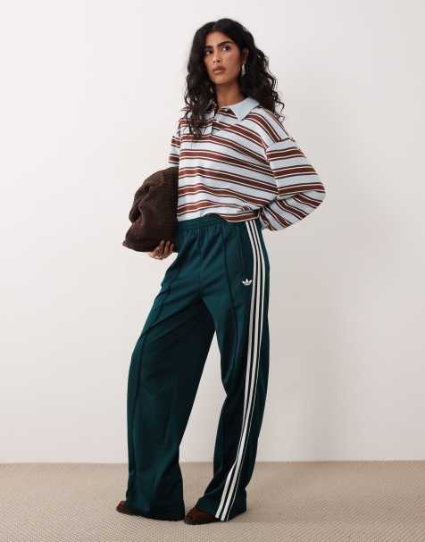 adidas Originals – Firebird – Lockere Trainingshose in Petrol und Wollweiß - view 1