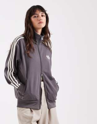 adidas Originals - Firebird - Lockere Trainingsjacke in Anthrazit und Wollweiß, exklusiv bei ASOS-Grau
