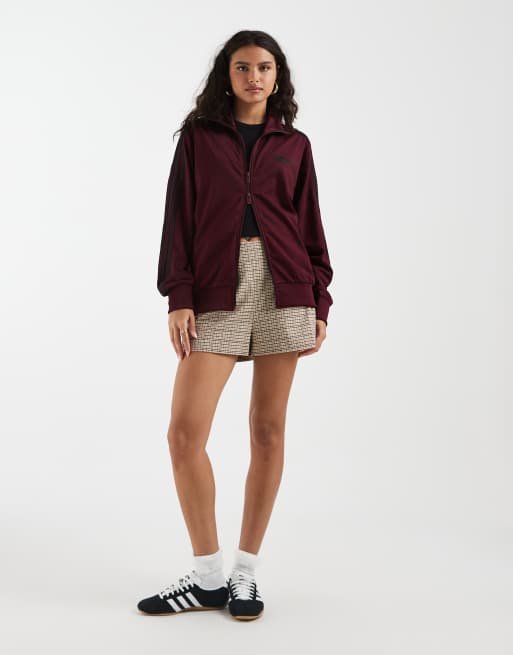adidas Originals Firebird lockeres Tracktop in Burgunderrot, 2 von 4