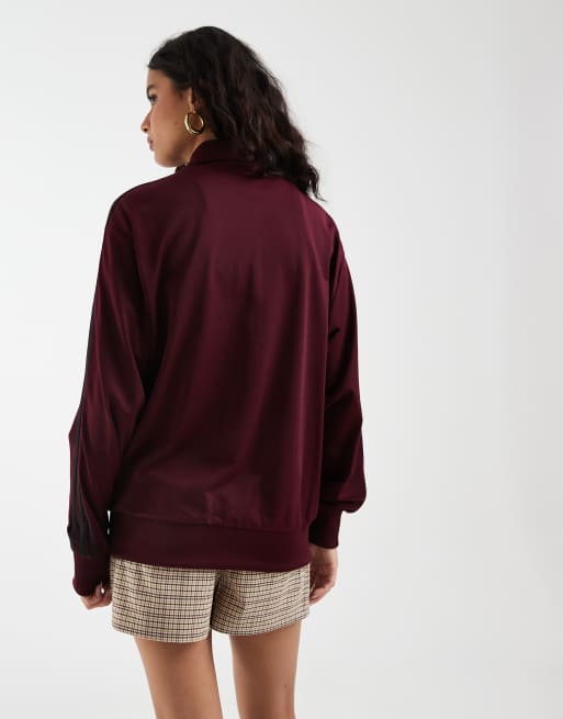 adidas Originals Firebird lockeres Tracktop in Burgunderrot, 4 von 4