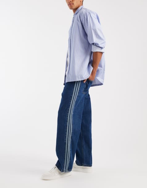 adidas Originals Firebird loose fit jeans in vintage blue