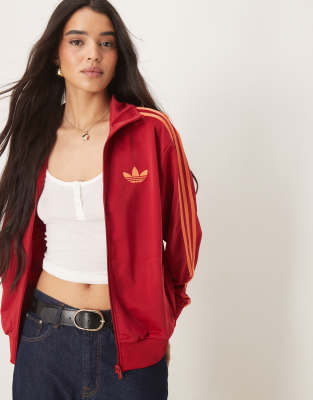 adidas Originals - Firebird Loose - Locker sitzendes Trainingsoberteil in Rot und Orange