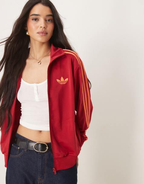 adidas Originals – Firebird Loose – Locker sitzendes Trainingsoberteil in Rot und Orange - view 1