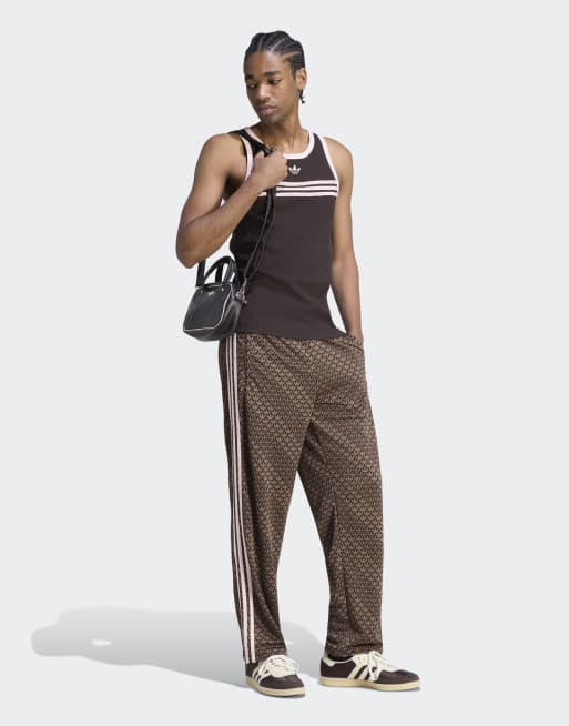 ウォーキング・ランニングウェア adidas monogram track pants y2k brown adidas Originals oversized monogram track pant in brown | ASOS