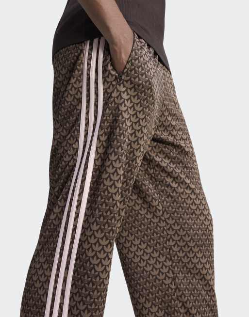 adidas Originals Firebird loose monogram track pants in coffee