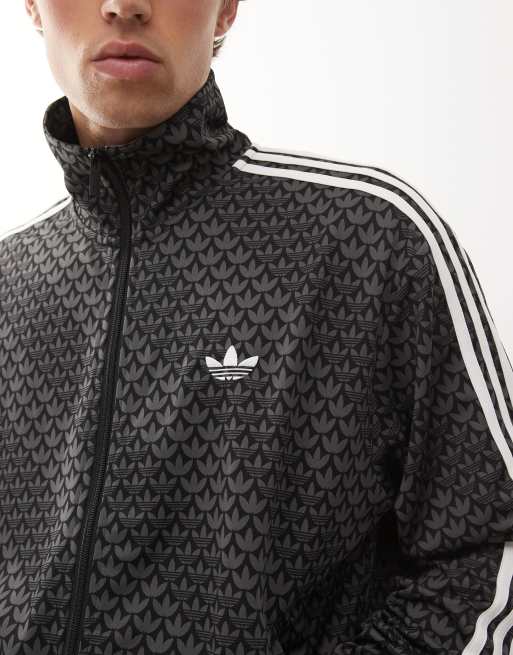 adidas Originals Firebird loose monogram track top in black