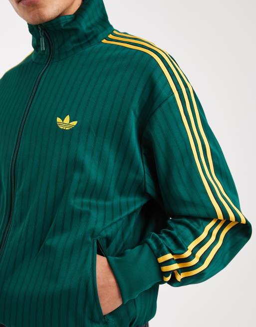 adidas Originals Firebird loose pinstripes track top in green | ASOS