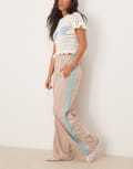 [adidas Originals] adidas Originals Firebird Loose track pants in beige and blue-Neutral XL wonder taupe/blue gl