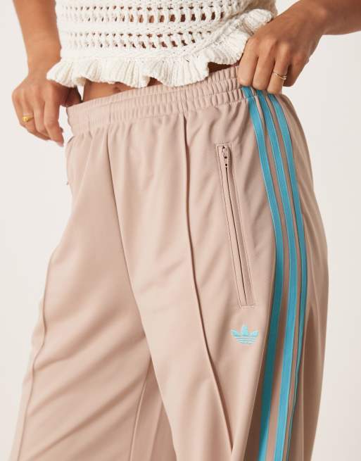 adidas Originals Firebird Loose track pants in beige and blue