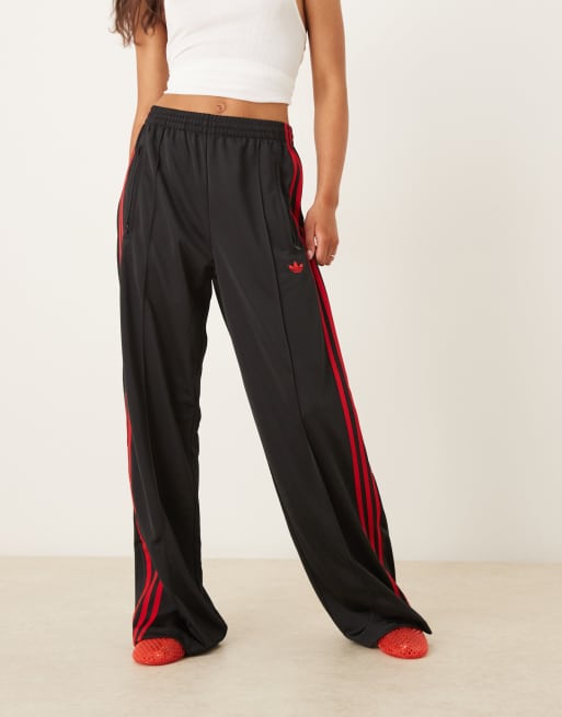 adidas Originals Firebird Loose track pants in black and red