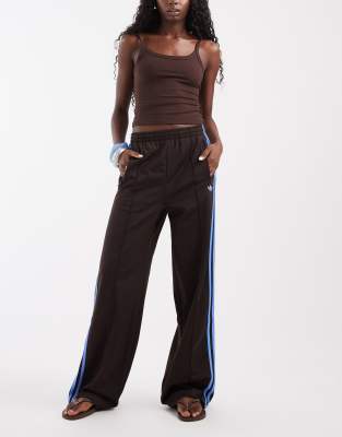 adidas Originals Firebird loose track pants in brown and blue