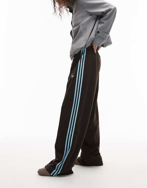 adidas Originals Firebird loose track pants in brown and ice blue, 3 of 5