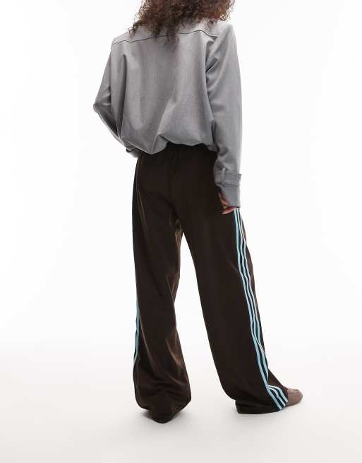 adidas Originals Firebird loose track pants in brown and ice blue, 4 of 5