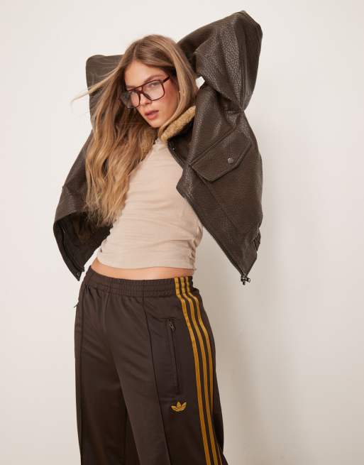 adidas Originals Firebird Loose track pants in brown