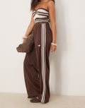 [adidas Originals] adidas Originals Firebird loose track pants in brown M Auburn/Cream white