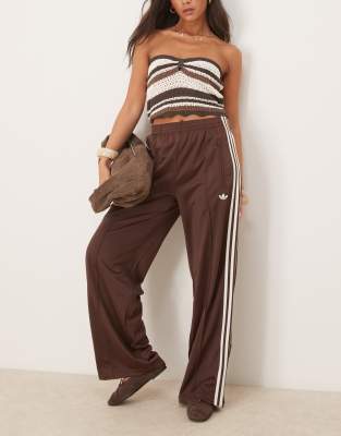 adidas Originals Firebird loose track pants in brown