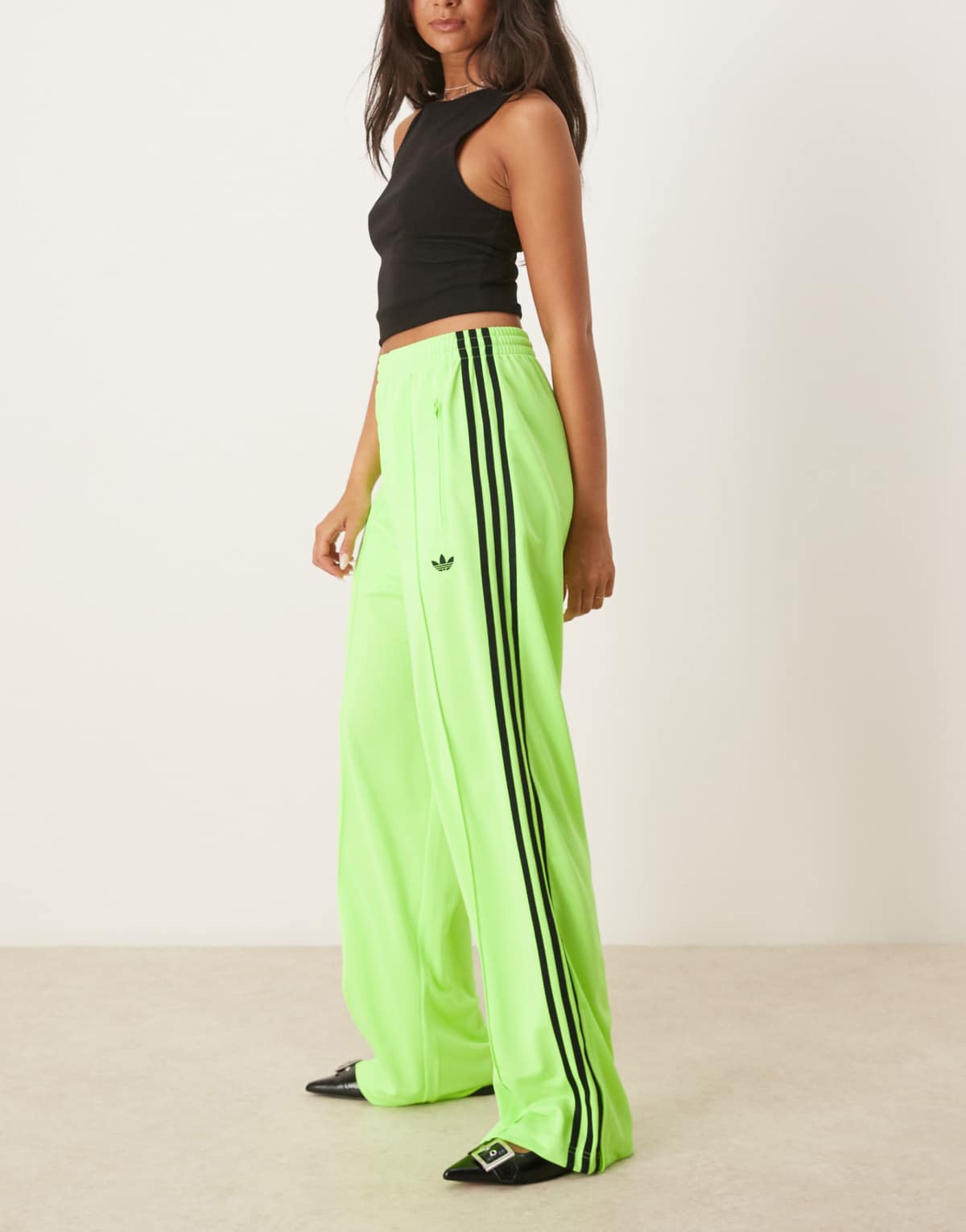 adidas Originals Firebird Loose track pants in lime