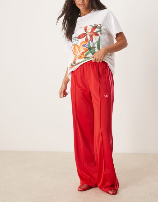 adidas Originals - Firebird - Røde og lyserøde løstsiddende træningsbukser