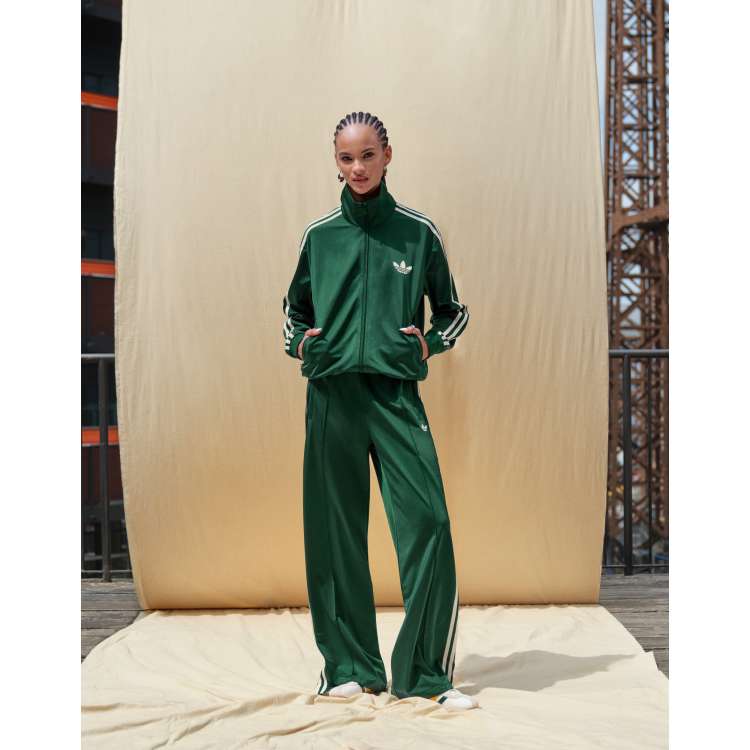 adidas Originals Firebird Loose track top in dark green- exclusive