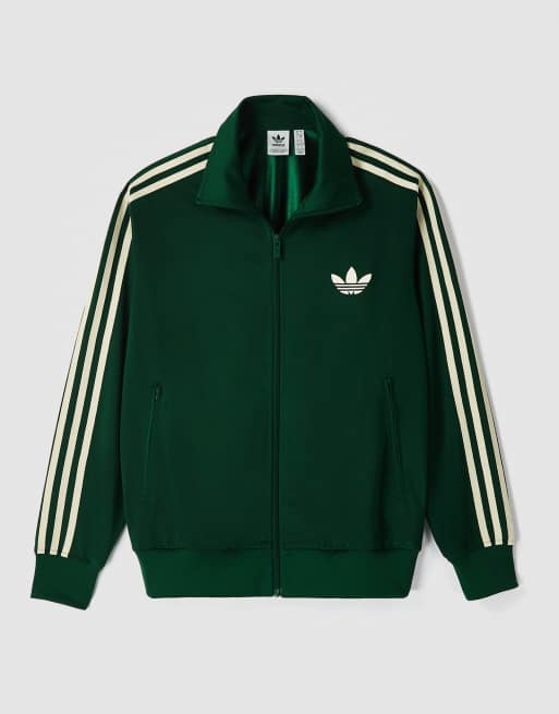 adidas Originals Firebird Loose track top in dark green- exclusive