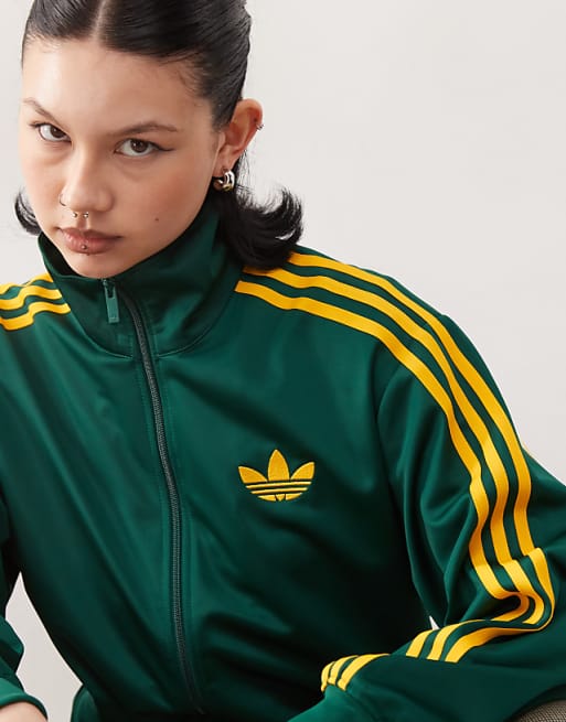 adidas Originals Firebird Loose track top in green | ASOS adidas Originals Firebird Loose track top in green | ASOS
