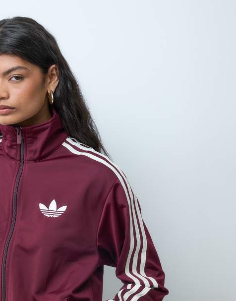 adidas Originals Firebird loose track top in maroon - view 1