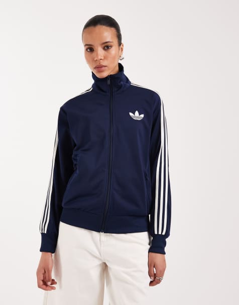 adidas Originals Firebird loose track top in navy and white - view 1