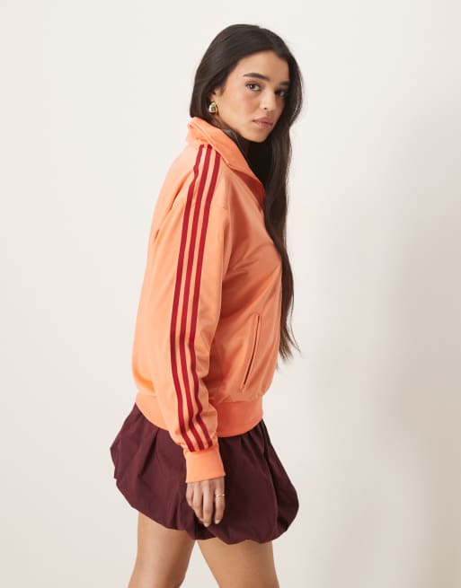 adidas Originals Firebird Loose track top in orange and red