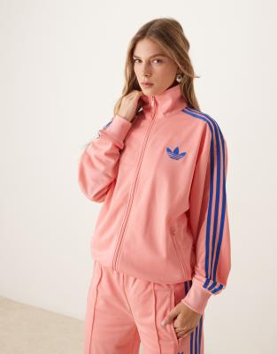 adidas Originals Firebird Loose track top in pink