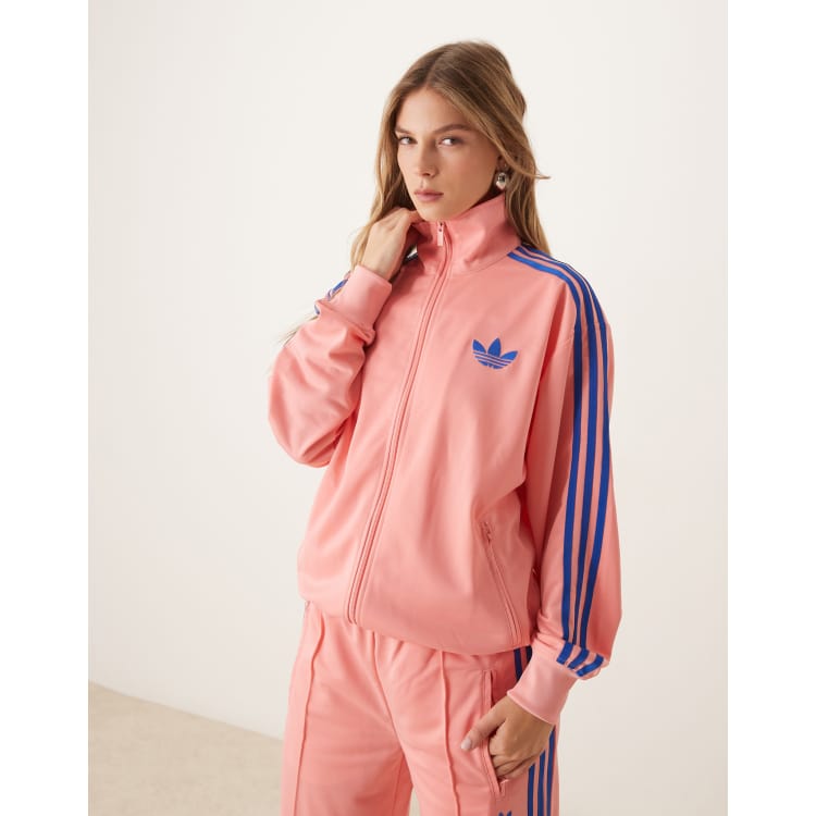 adidas Originals Firebird Loose track top in pink | ASOS