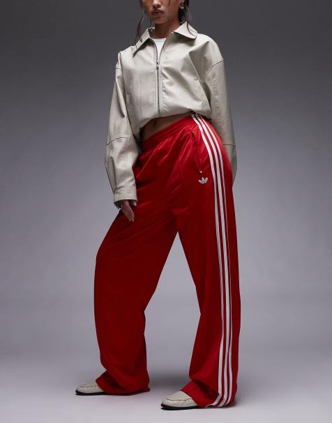 adidas Originals - Firebird - Losse trainingsbroek in rood en wit - view 1