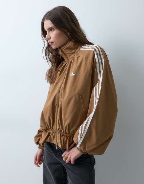 adidas Originals Firebird losvallende oversized tracktop in bruin exclusief bij ASOS - view 1
