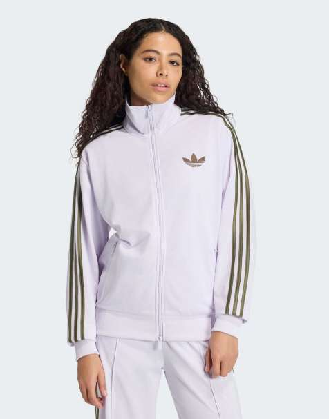 adidas Originals Firebird løs træningsjakke i frozen purple/olive strata - view 1