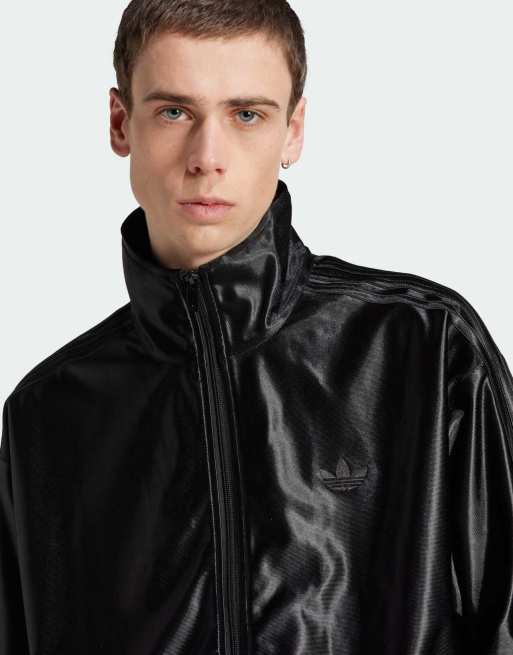 adidas Originals Firebird metallic tracktop in black | ASOS