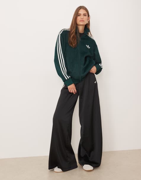 adidas Originals Firebird fluffy track top in green