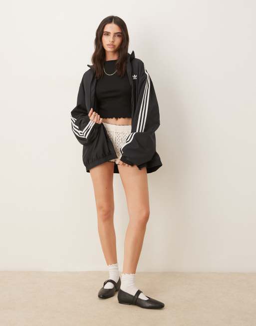 adidas Originals Firebird oversized track top in black | ASOS
