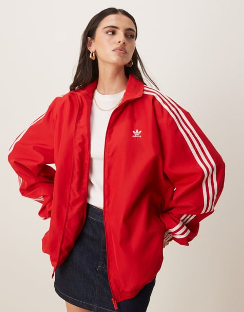 adidas Originals Firebird oversized track top in red - view 1