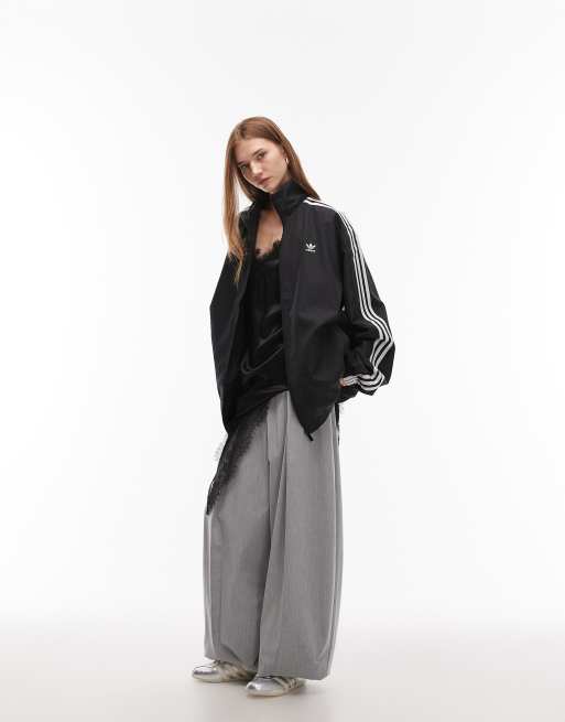 adidas Originals Firebird oversized woven track top in black