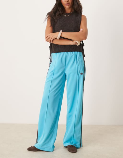 adidas Originals Firebird Loose track pants in blue and brown