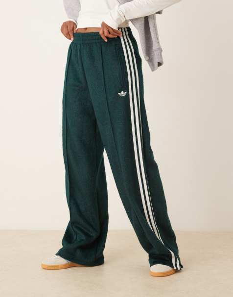 adidas Originals - Firebird - Pantaloni sportivi verdi in lana mohair - view 1