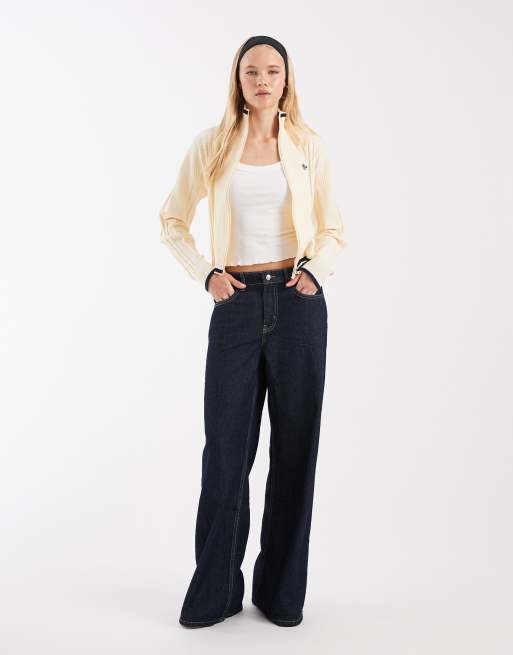 adidas Originals Firebird Pointelle-Strick-Tracktop in Cremeweiß, 2 von 4