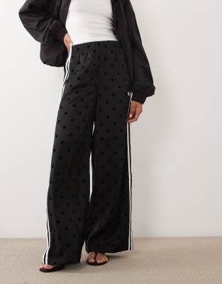Adidas Originals Firebird Polka Dot Track Pants In Black