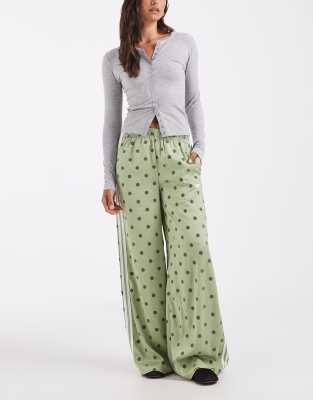 Adidas Originals Firebird Polka Dot Track Pants In Green