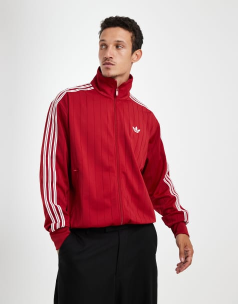 adidas Originals – Firebird – Röd träningstopp med detaljer - view 1