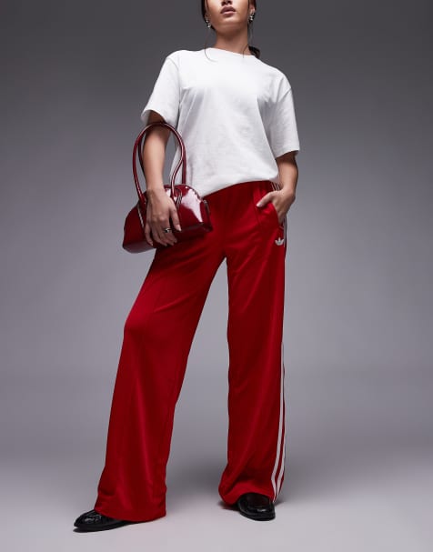 adidas Originals – Firebird – Röda, lediga träningsbyxor - view 1