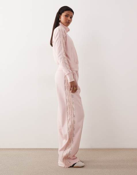 adidas Originals – Firebird – Rosa sweatpants i spets - view 1