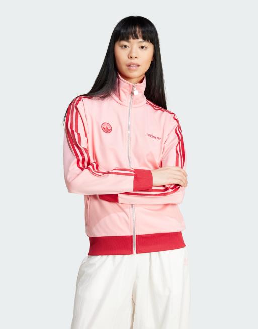 adidas Originals – Firebird – Różowy top dresowy z naszywką