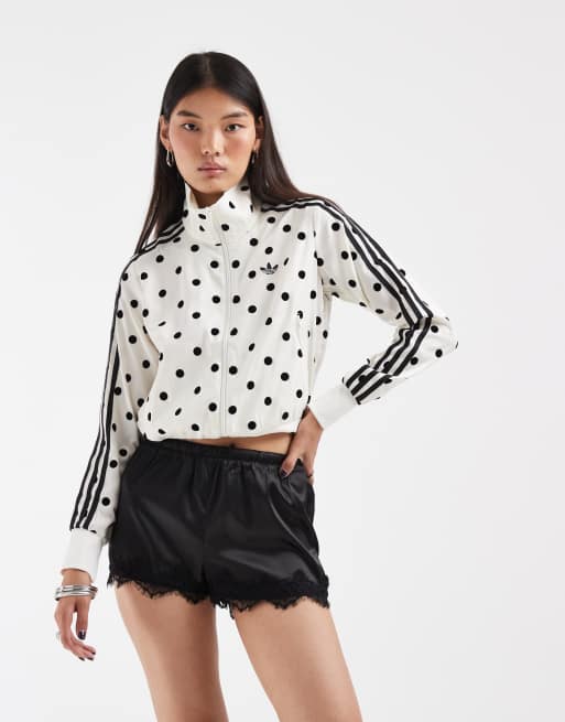 adidas Originals Firebird Satin-Trainingsjacke mit weißen Punkten, 4 von 4