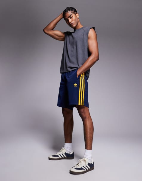 adidas Originals - Firebird - Short in marineblauw en geel - view 1